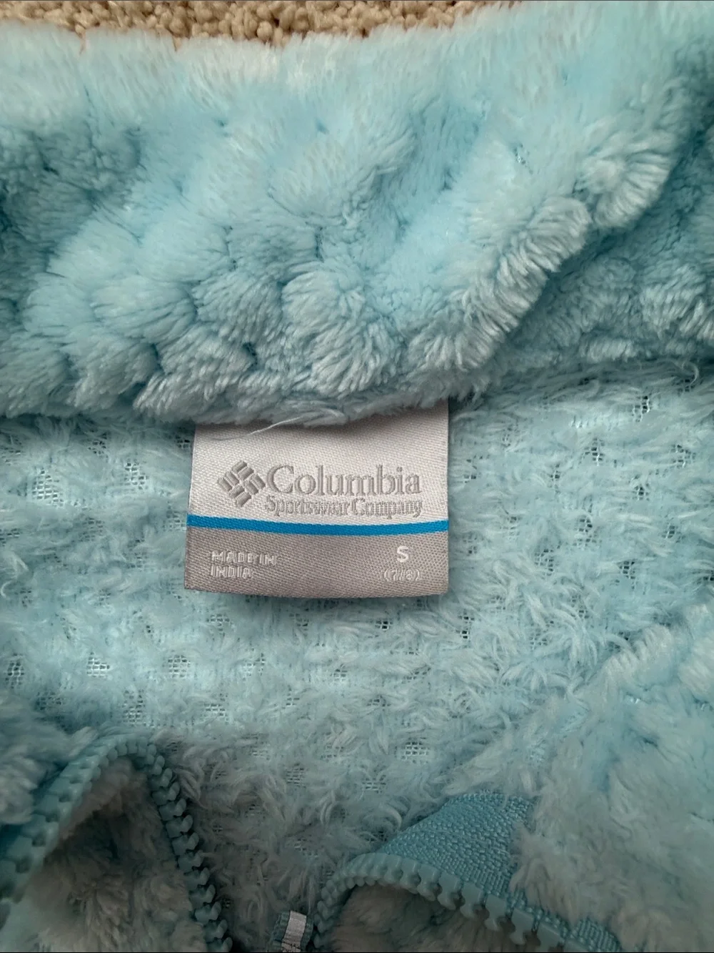 Columbia Light Blue Fuzzy Full-Zip Fleece